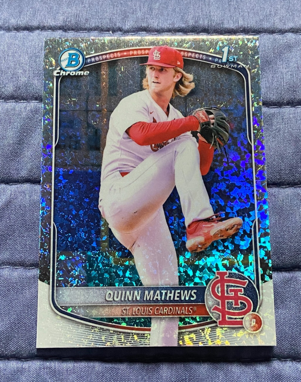 Quinn Mathews 1st - 2025 Bowman Chrome Mini Diamond Sparkle - #BCP-25 Cardinals