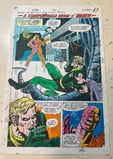 GREEN LANTERN #112 comic ART color guide 1979 GREEN ARROW half splash DEATH