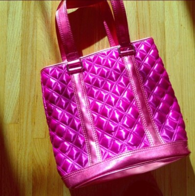 pink metallic bag