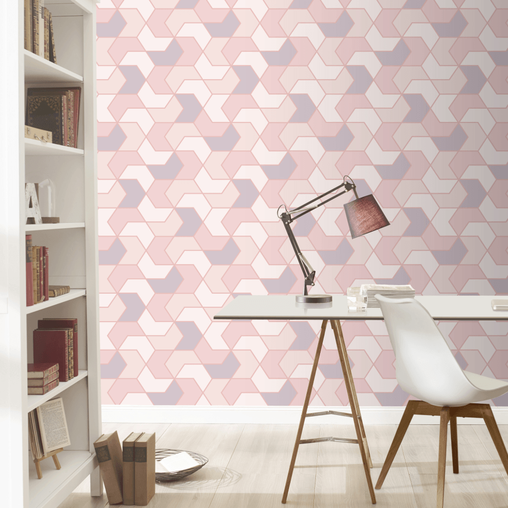 Rasch Portfolio Pink & Rose Gold Geometric Wallpaper 270310 eBay