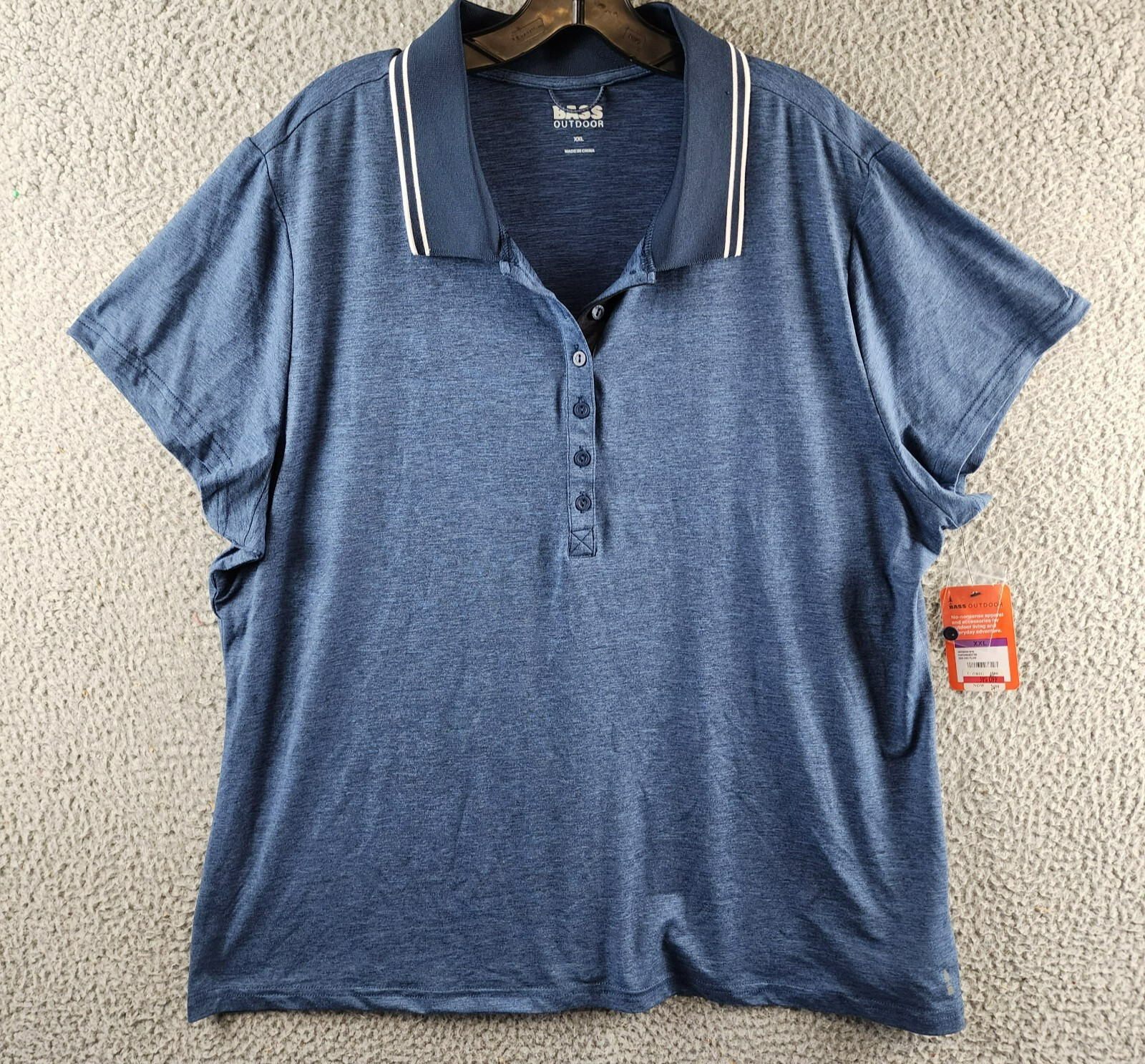 Футболка-поло BASS OUTDOOR Performance Polo, женский пуловер XXL с отливом и потоком вереска