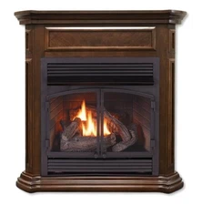 Duluth Forge Ventless Gas Fireplace With Mantel, 32K BTU, T-Stat, DFS-400T-4NG