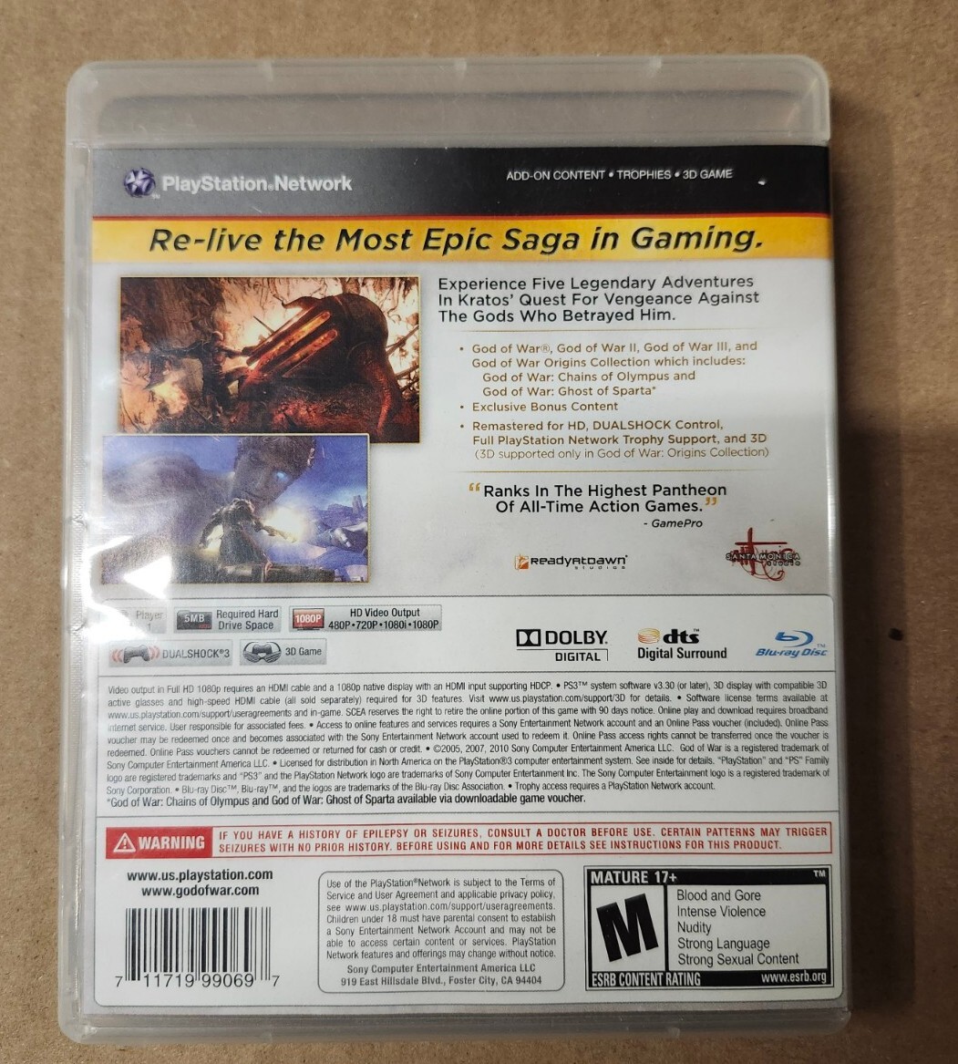 NEUF SCELLE PLAYSTATION 3 PS3 CLASSICS HD GOD OF WAR COLLECTION OLYMPUS