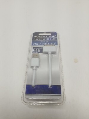 Wireless Gear Sync & Charge Cable 10ft iPhone iPod iPad New