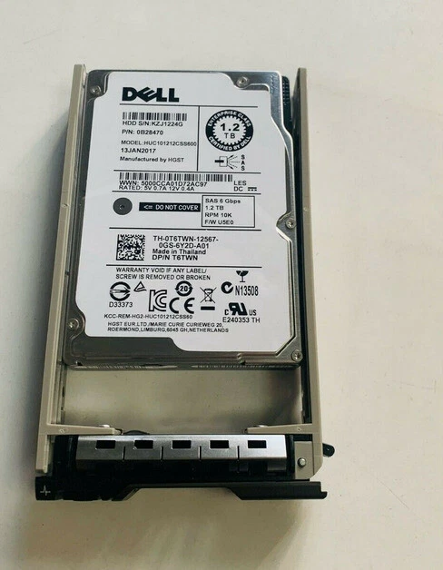 1.2TB 10K SAS 2.5" SAS 6G 0T6TWN HARD DRIVE Fits DELL SERVER R610 R620 R630 R710 - Image 2 of 4