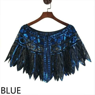 Femme Sequin Cape Bolero Dentelle Maille Châle Drapé Poncho Mariage Brillant - Photo 1/4
