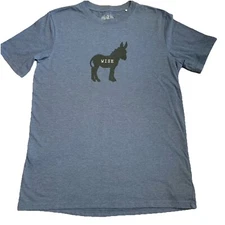 PrAna Tee Shirt Wise Donkey Graphic Print Organic Cotton Recycled Poly Small