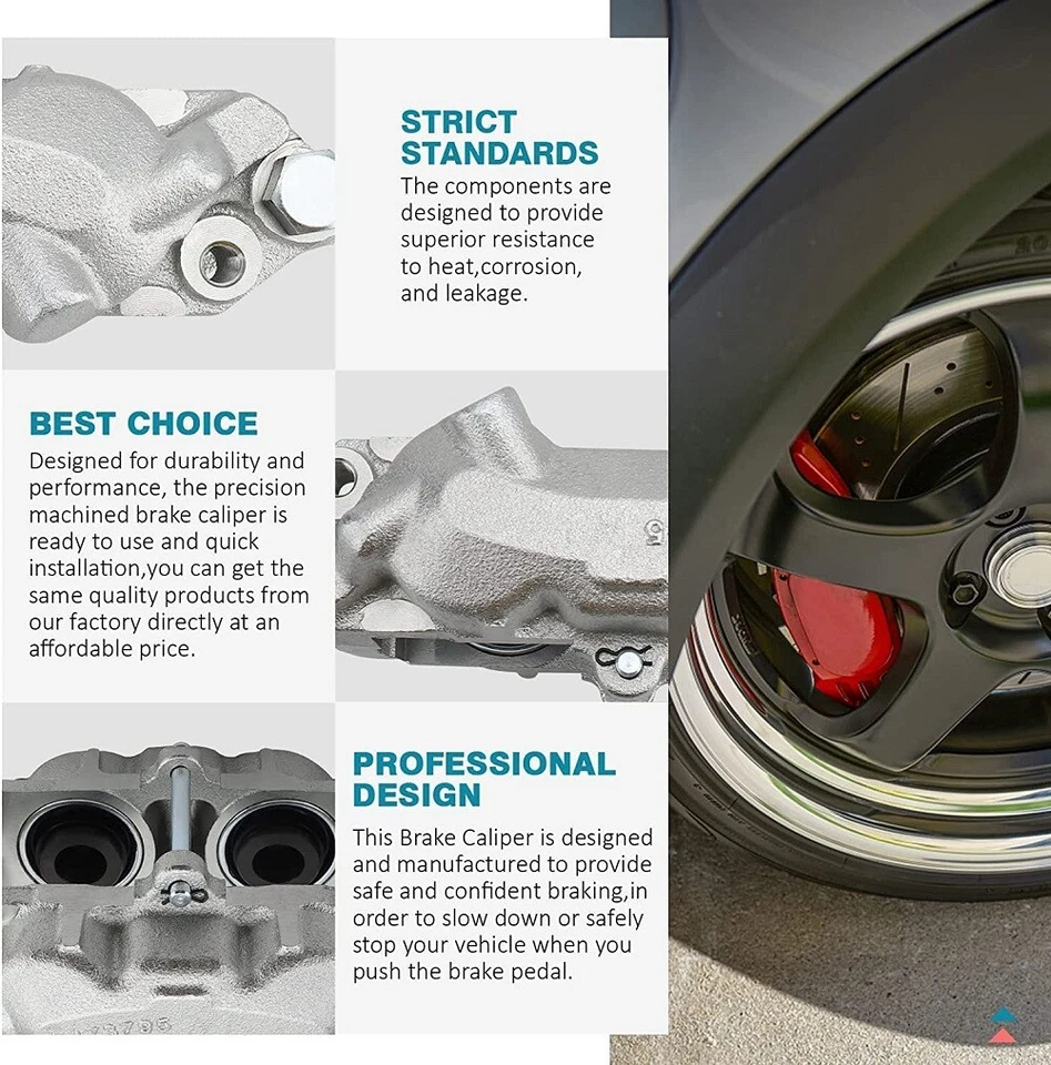 4Pcs Rear Front Left Right Disc Brake Calipers For 1965-1982 Chevrolet Corvette Foto 3 de 4