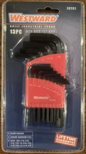WESTWARD 2CYC1 13 Pc. SAE L-Shaped Hex Key Set New Sealed 3/8” - 0.05”