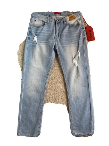 MBX Men's Blue Jeans Slim Fit Stretch 