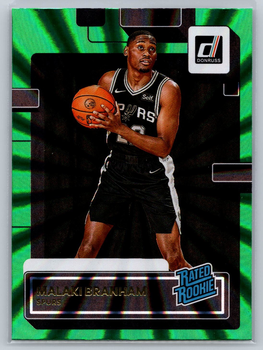 2022-23 Donruss #220 Malaki Branham Rated Rookie Holo Laser Green
