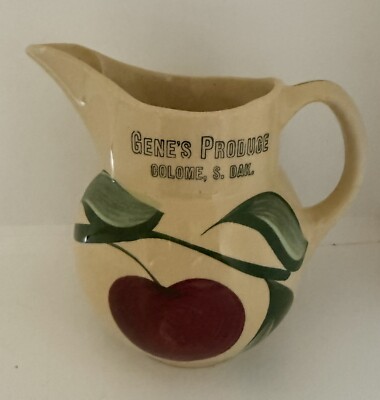 Watt Pottery #15 Apple Pitcher  Gene's Produce Colome SD (South Dakota)