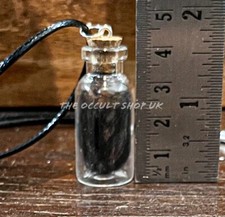 Black Cat Fur Luck Talisman Wicca Pagan Charm Vial Spell