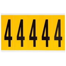 BRADY 1560-4 Number Label,4,5in.Hx1-3/4in.W,Vinyl 32MF07