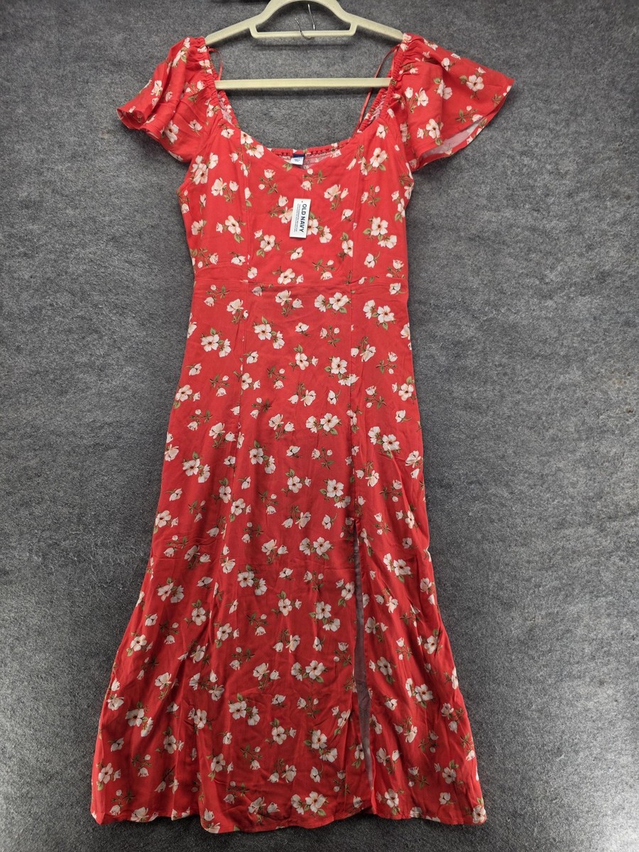 Old Navy Dress Womens M Tall Red Floral Maxi Fit & Flare Long Rayon Square Neck | eBay Old Navy Dress Womens M Tall Red Floral Maxi Fit & Flare Long Rayon Square Neck | eBay
