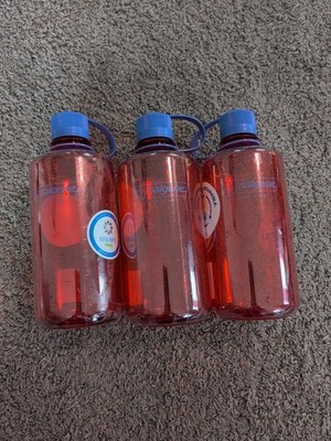 3 Nalgene Sustain 32 oz. Narrow Mouth Water Bottle. Orange