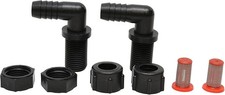 Polypropylene Elbow Nozzle Body Kit - 11/16" MPS x 3/8" HB, 2 Pack