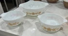 Pyrex Butterfly Gold 2 Cinderella Nesting Mixing Bowls 441 & 443  472-B