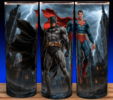 Taza vaso de cómic de superhéroes Superman y Batman 20 oz
