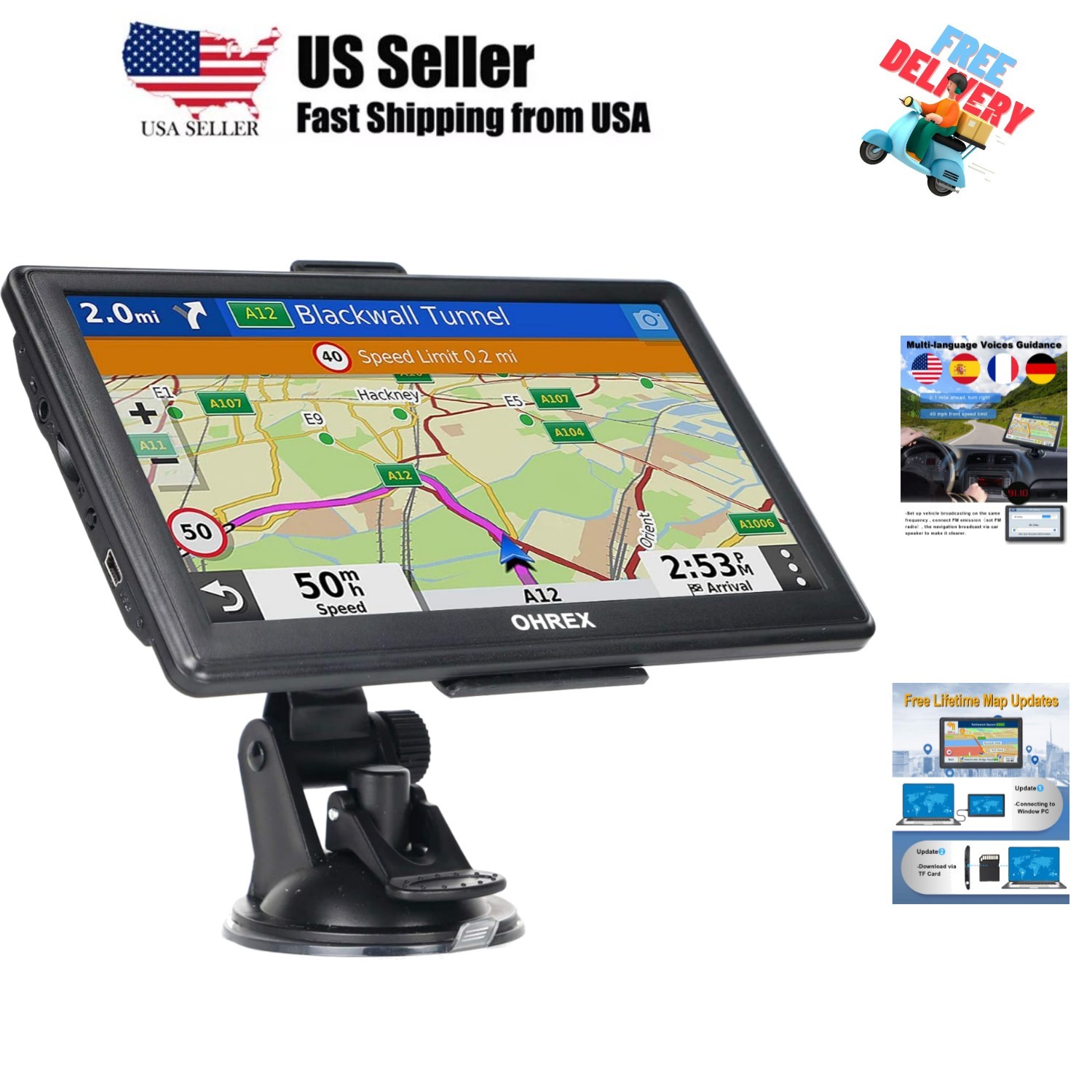 GPS Navigator for Car Truck RV 2025,Truck GPS Commercial Drivers,Trucker GPS ...