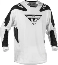 Fly Racing Kinetic Mesh Sym Mens MX Offroad Jersey White/Black