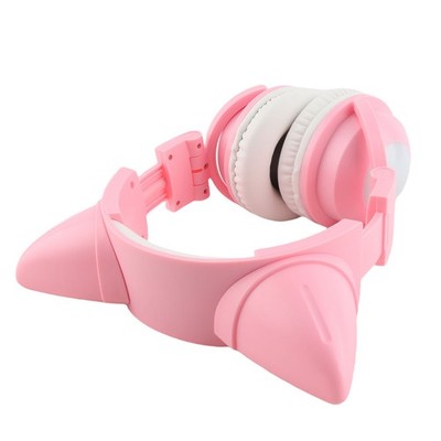 Cat Ear Bluetooth Headset Stereo Cute High Sensitivity Built In Mic Adjusta VZRP