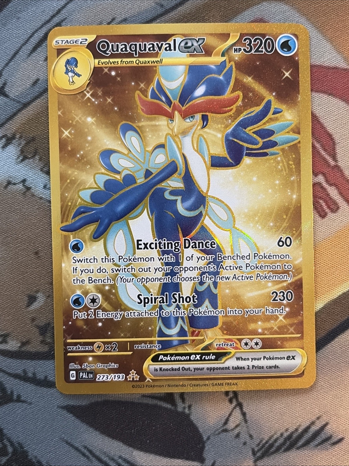 Quaquaval ex 273/193 Full Art Secret Gold Paldea Evolved Pokemon Card NM