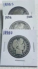 1898 P O S Barber Silver Half Dollars  (1898-O Semi Key Date) Fine Conditions