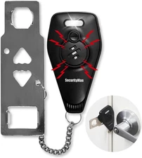 Securityman Portable Door Lock with Alarm | Hotel Locks 1 Pack, Black 