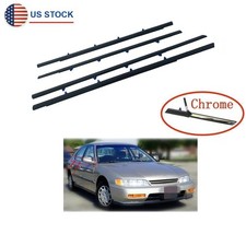 4pcs Outside Door Window Weatherstrip Molding 1994-1997 For Honda Accord Sedan
