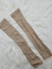 ♥ Blogger H&M Stulpen Strickstulpen Beinwärmer beige braun Strick Zopf NEU ♥