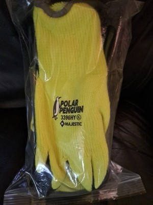 Polar Penguin 3396HY  Winter Grizzly Gloves Latex Palm, Hi-Vis Yellow (6 Pairs)