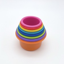 Tomy Baby Stacking Cups Bath Water Toys Learning Stackable 8 Count