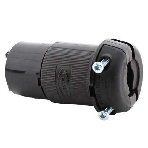 Hubbell ALL BLACK Twist Turn Locking Connector Insulgrip L5-20R 20A 125V HBL2313 - Picture 3 of 5