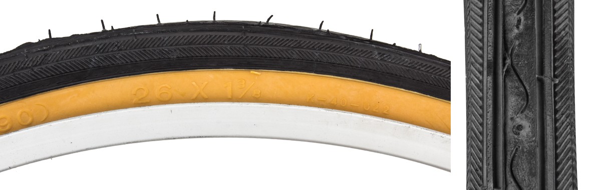 Tire 26x1-3/8 Black/gum Wire Bead 590 Iso