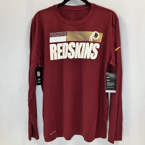 Washington Redskins NFL Burgundy Nike Tee Long Sleeve Shirt Dri-Fit Men's L
