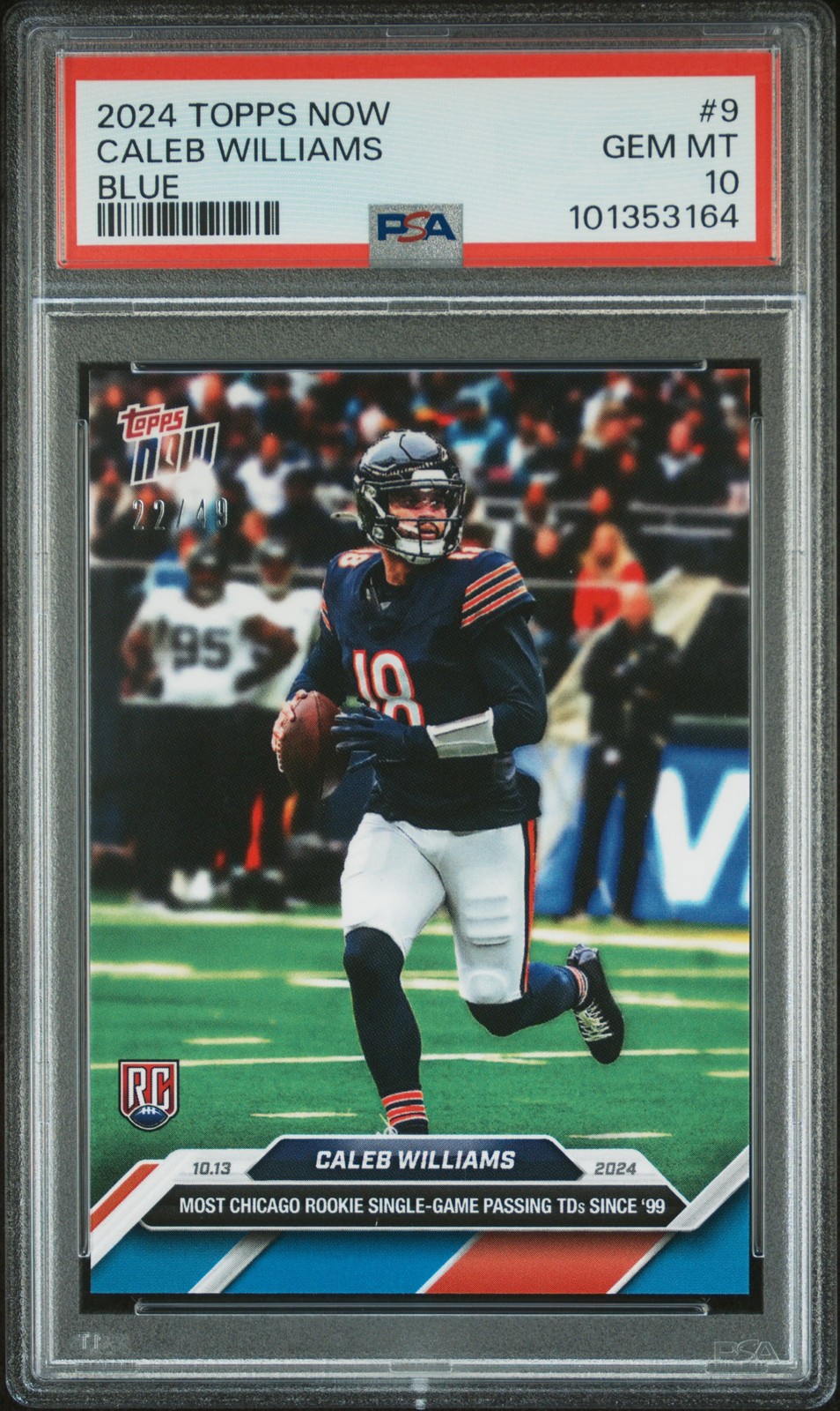 Caleb Williams Topps Now #9 Blue