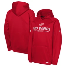 Youth Fanatics Red Detroit Red Wings Authentic Pro Rink Raglan Hoodie