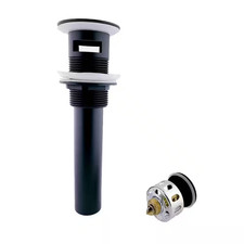 8.5 In. Bathroom and Vessel Sink Pop-Up Drain with Overflow in Black