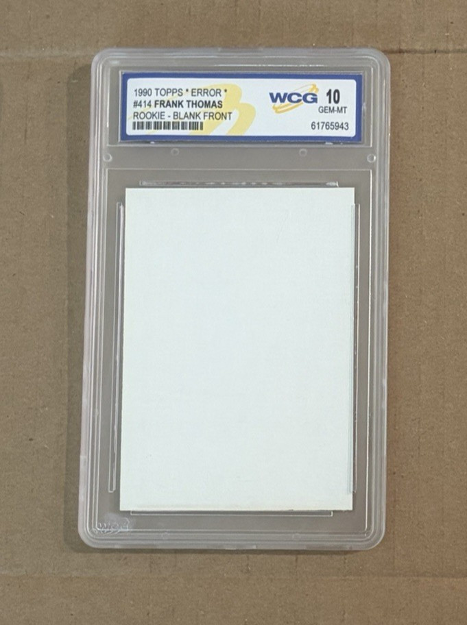 1990 Topps #414 Frank Thomas ROOKIE (RC) - BLANK FRONT Rare Error Card
