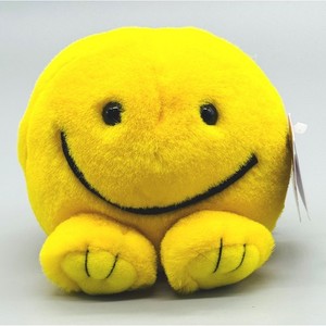 Puffkins Happy Plush Yellow Smiley Face 1998 Round Stuffed Animal Swibco 4 inch