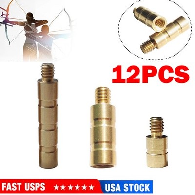 25/50/100 Grain Arrow Copper Weight Balance Screw Point Inserts Archery Kits 12X