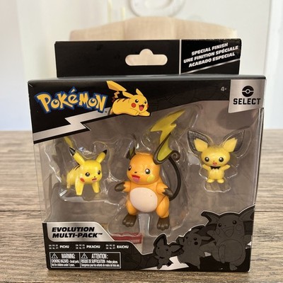 NIB Pokemon Evolution Multi-Pack: PICHU PIKACHU RAICHU Special Finish Figurines