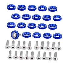 20PCS Aluminum Fender Bumper Washers M6x20mm CNC Billet Bolt Engine Dress Blue