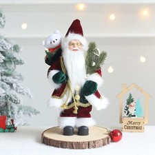 Santa Claus Figurine, 13inch Standing Christmas Santa Claus with Bear Sack an...