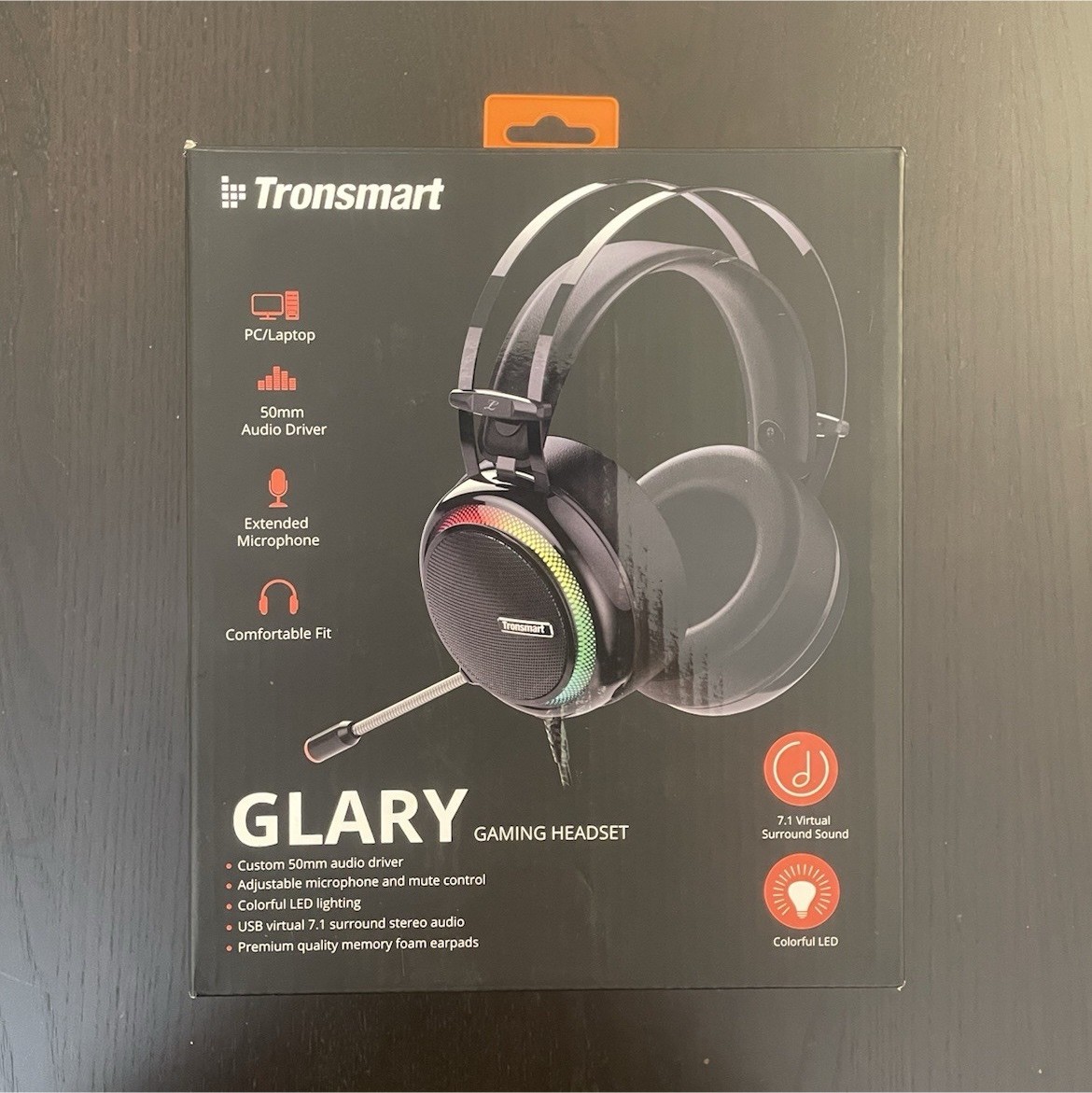 Tronsmart Glary Gaming Headset 7.1 USB – Cuffie Gaming RGB 50mm con Microfono
