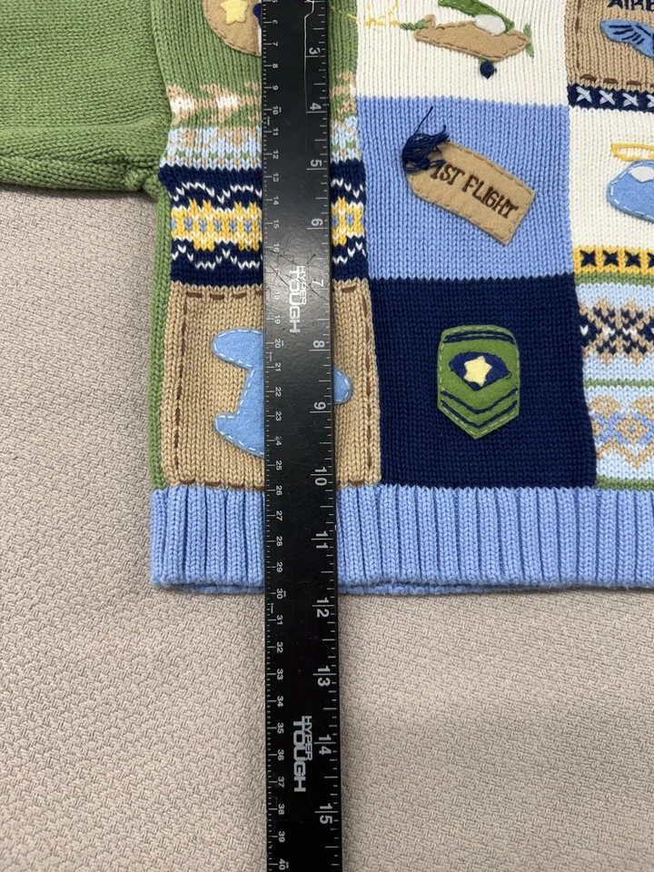 Hartstrings Baby вязаный вышитый самолет свитер полета размер 12 М - Изображение 4 из 4