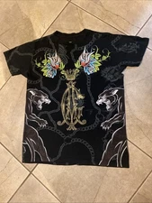 Christian Audigier Black Men's T-Shirt Small