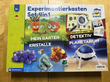 Clementoni Experimentierkasten 4 in 1 - Mein Garten, Kristalle, Detektiv, Planet