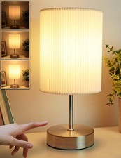 Bedside Lamps, Touch Control Table Lamp 3-Way Dimmable Small Lamp with 3D Pleat